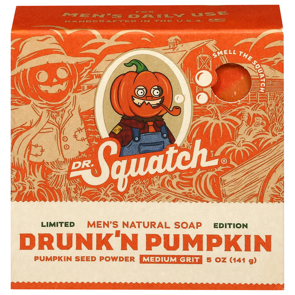 Dr. Squatch Medium Grit Men's Natural Drunk'n Pumpkin Soap Same