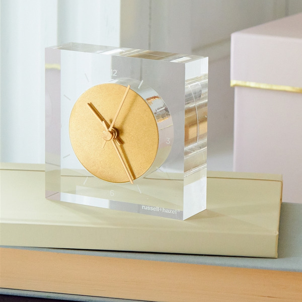 russell+hazel Acrylic & Gold Clock