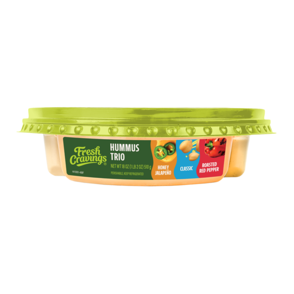 Fresh Cravings Hummus Trio, Classic/Honey Jalapeno/Roasted Red