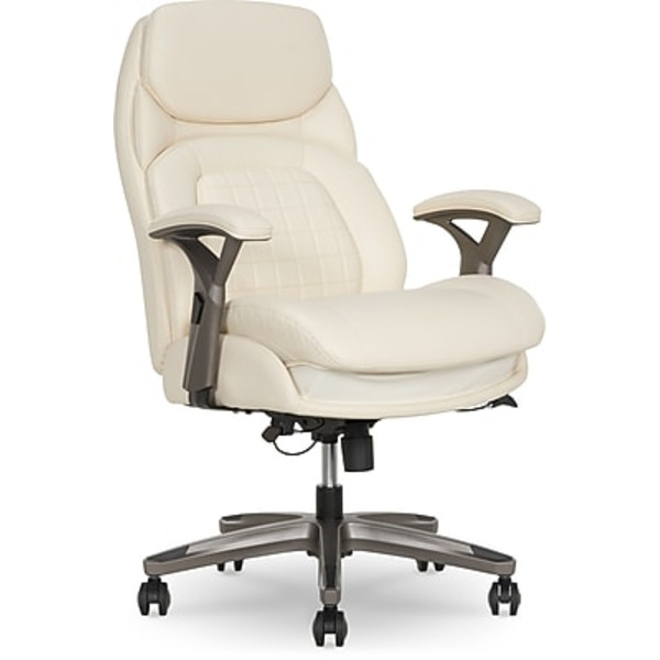 La-Z-Boy Caelan Ergonomic Faux Leather Swivel Task Chair - Cream