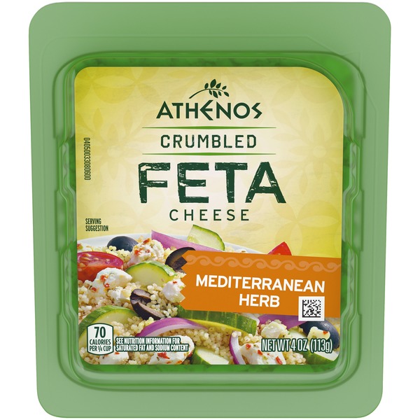 Athenos Crumbled Mediterranean Herb Feta Cheese (4 oz) Instacart
