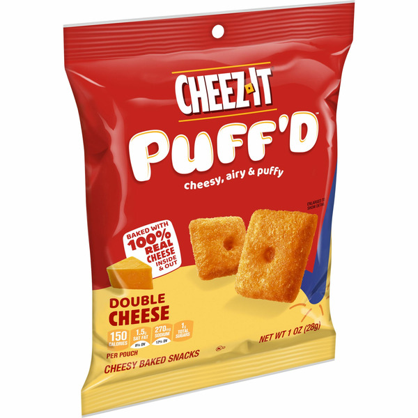 Cheez-It Cheesy Baked Snacks, Puffed Snack Crackers, Kids Snacks, Double Cheese