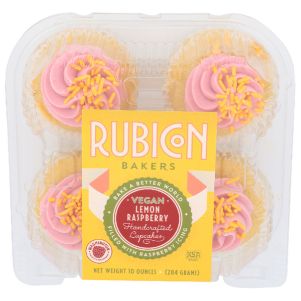 Rubicon Vegan Lemon Raspberry Cupcakes 4 Pack Same-Day Delivery or