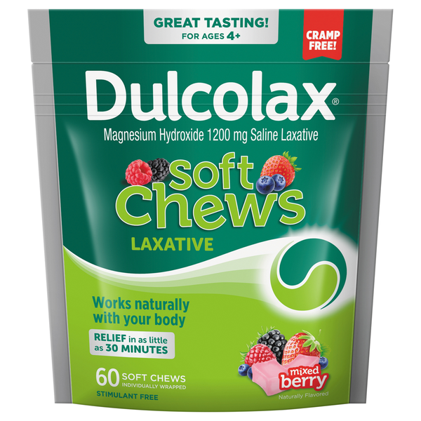 Dulcolax Laxative, 1200 mg, Mixed Berry, Soft Chews Same-Day Delivery or  Pickup | Cash Wise Foods