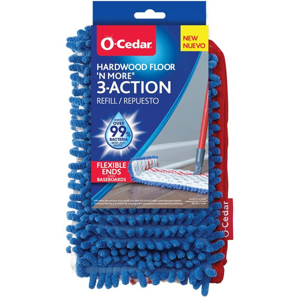 O-cedar Hardwood Floor 'n More 3-action Mop Head Replacement : Machine Washable Microfiber Refill (1-pack)