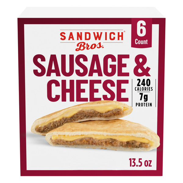 sandwichページ Sandwich Bros. Sausage & Cheese Pita Snack Sandwiches 6 Count Same