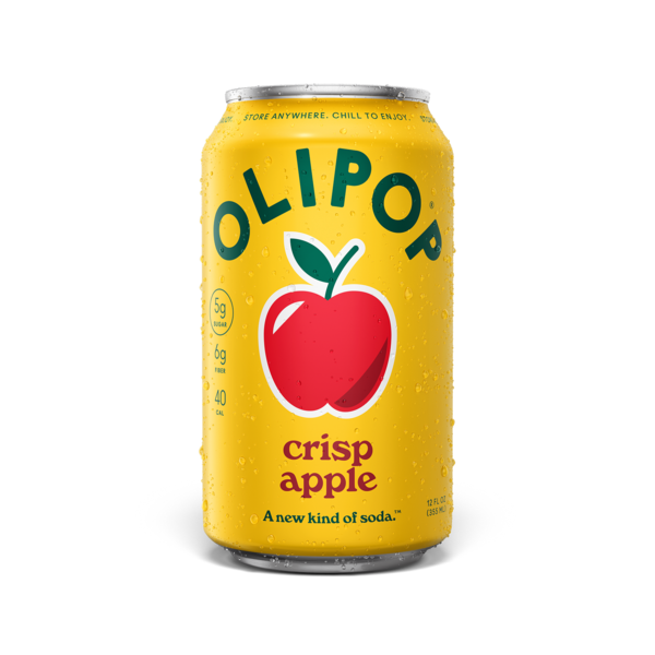OLIPOP 6g Fiber Prebiotic Soda, Crisp Apple, Shelf Stable Same-Day