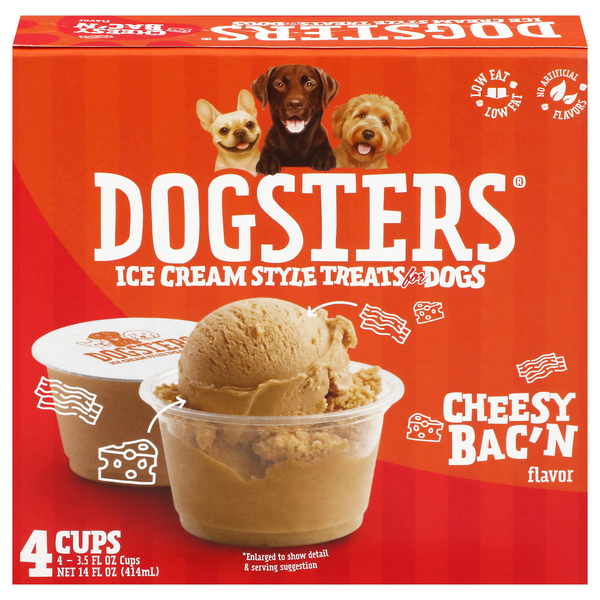Dogsters Ice Cream Style Treats for Dogs, Cheesy Bac'n