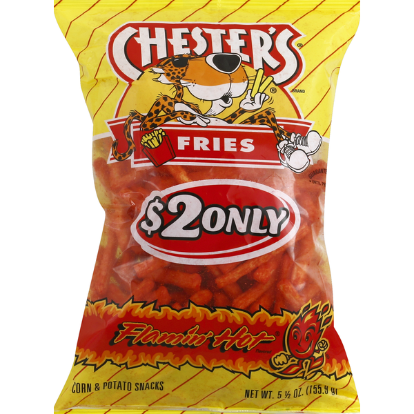 Chester's Corn & Potato Snacks, Flamin' Hot Flavored, Fries