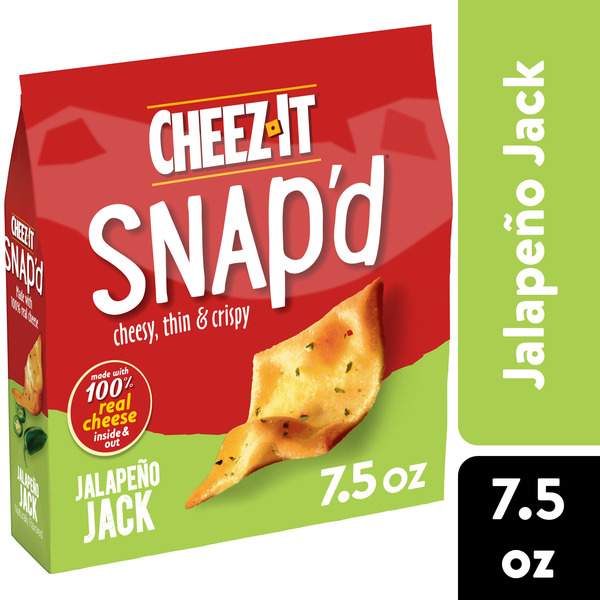 Cheez-It Snap'd Cheese Cracker Chips Jalapeno Jack, Thin Crisps