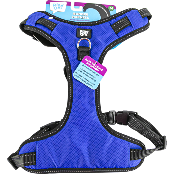 Play On Dog Bungee Harness, Medium - Blue