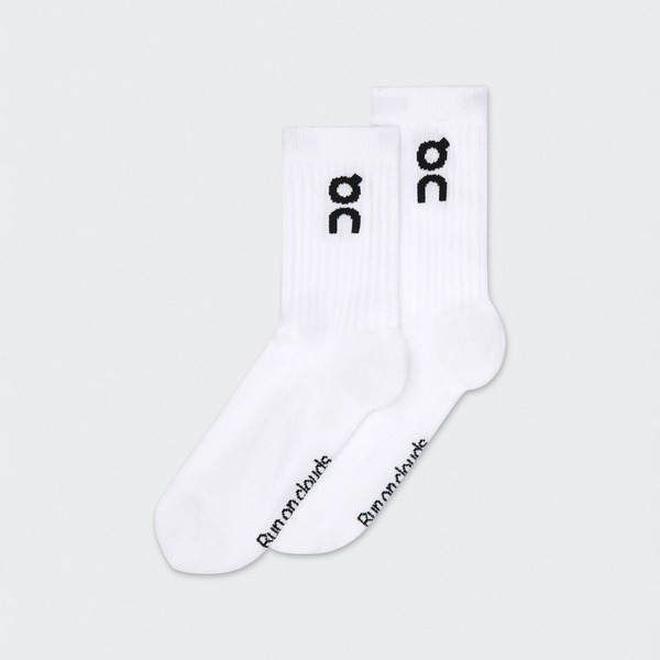 ON Logo Crew Socks, L - White/White