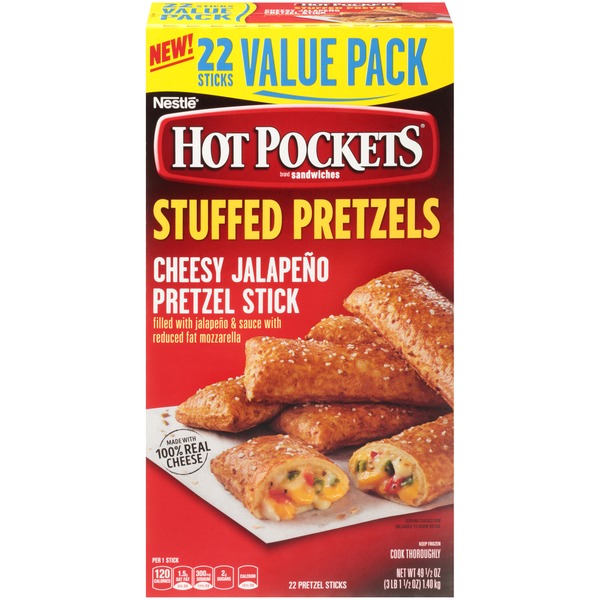 Hot Pockets Stuffed Pretzels Cheesy Jalapeno Pretzel Sticks (49.489 oz