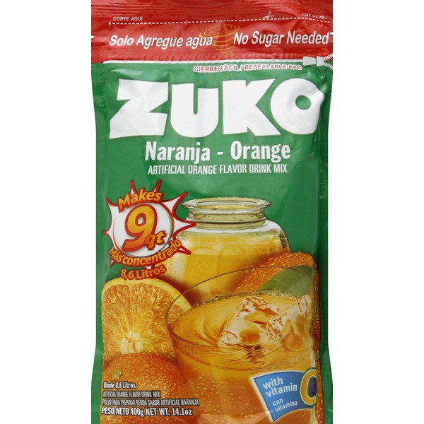 Zuko Drink Mix, Artificial Orange Flavor (14.1 oz) Instacart
