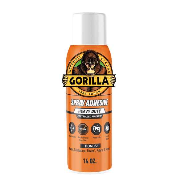 Gorilla Heavy Duty Spray Adhesive, Multi Purpose & Repositionable, Clear