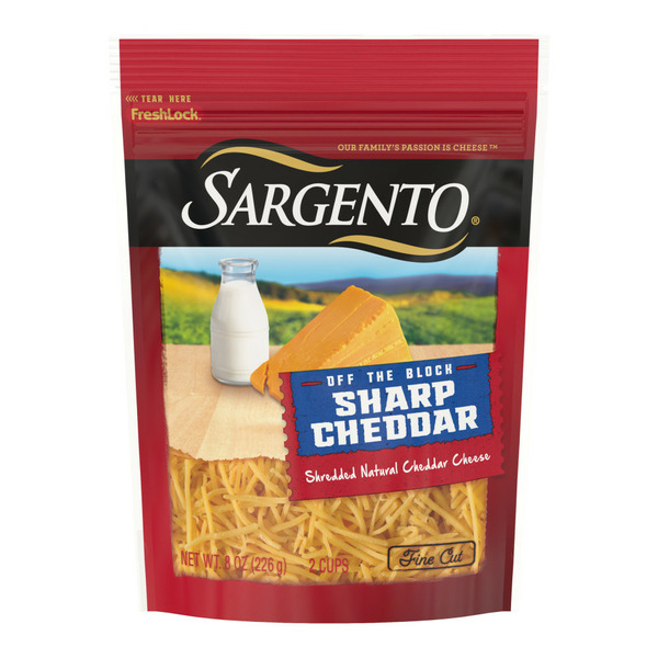 Sargento Off The Block Fine Cut Shredded Sharp Cheddar Cheese