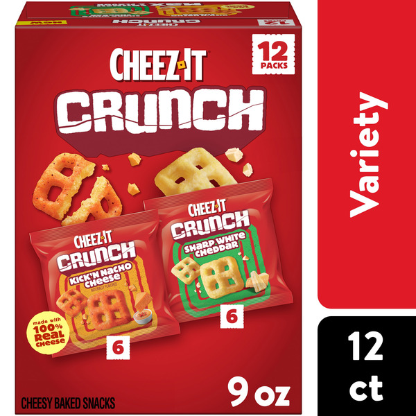 Cheez-It Crunch Variety Pack Cheesy Baked Snacks, Lunch Snacks