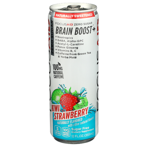 Life Aid Drinks FOCUSAID Brain Boost Zero Sugar + Nootropics - Kiwi Strawberry