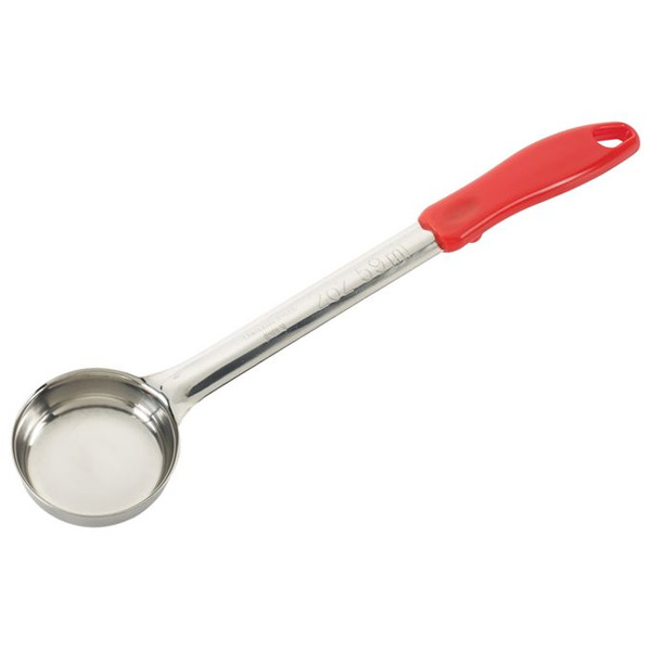 One-Piece Stainless Steel Portioners, Solid, Red, 2 oz