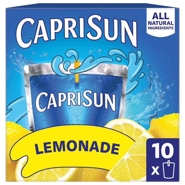 Capri Sun Lemonade Naturally Flavored Kids Juice Drink Pouches