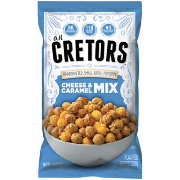 GH Cretors Flavored Popped Corn, Cheese & Caramel Mix