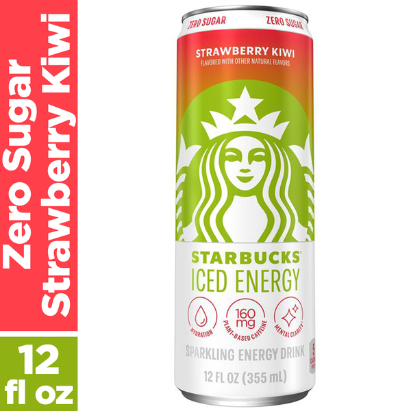 Starbucks Iced Energy Zero Sugar Sparkling Energy Drink Strawberry