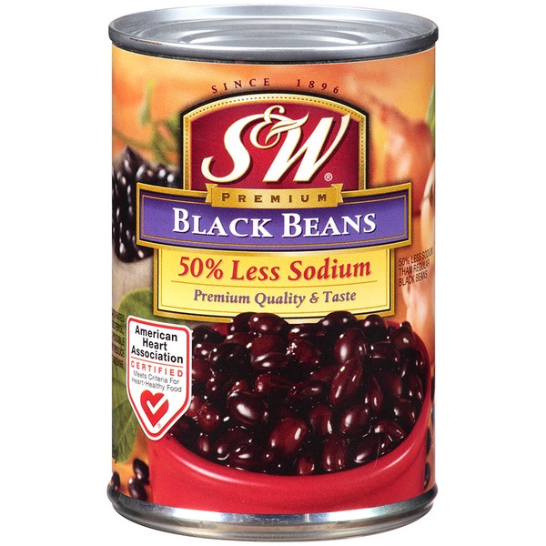S&W 50 Less Sodium Black Beans from Schnucks Instacart