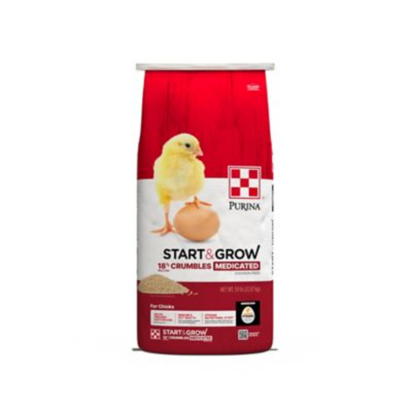 Purina Start and Grow Medicated Crumbles Chick Feed