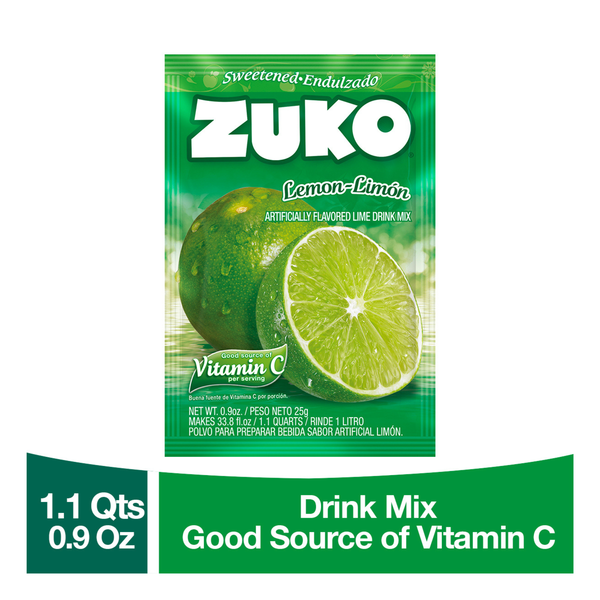 Zuko Lemon Sweetened Drink Mix, Individual Packet Same-Day