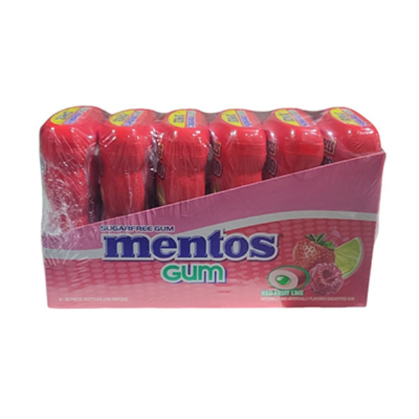 Mentos Gum, Sugar Free, Red Fruit Lime