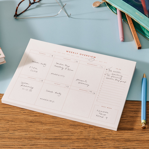 Papier Weekly Desk Floral Planner, 9.75 x 7.12 Inch - Pink