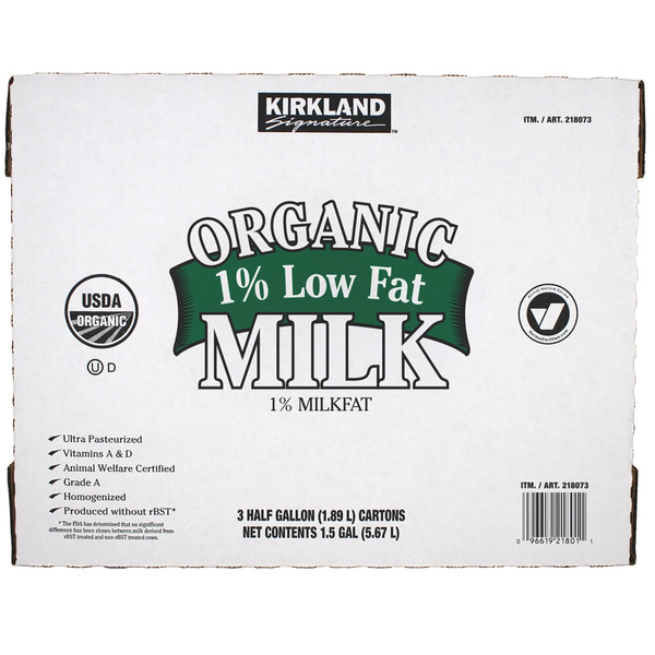 Organic 1% Low Fat Milk, 3 x 64 oz