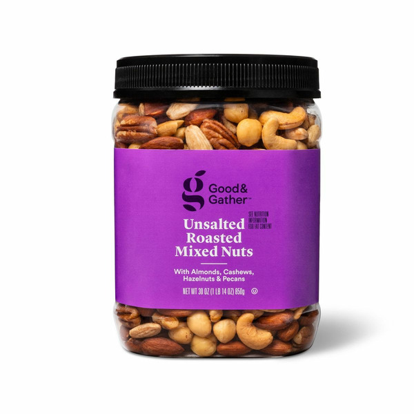 Good & Gather Unsalted Roasted Mixed Nuts With Almonds Cashews Hazelnuts & Pecans