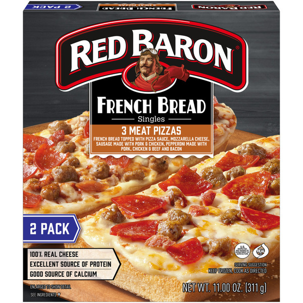Red Baron French Bread Singles 3 Meat Pizzas Same-Day Delivery or