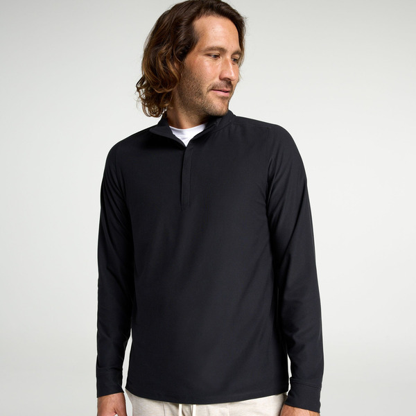 VRST Men's Recovery 1/4 Zip Pullover, XXL - Pure Black