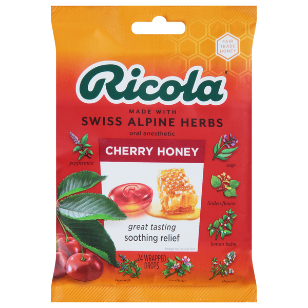 Wrapped Candy Ricola Ricola Wrapped Drops, Cherry Honey Same-Day Delivery | Niemanns