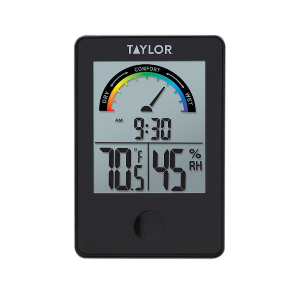 Taylor Black Indoor Comfort Level Thermometer & Hygrometer