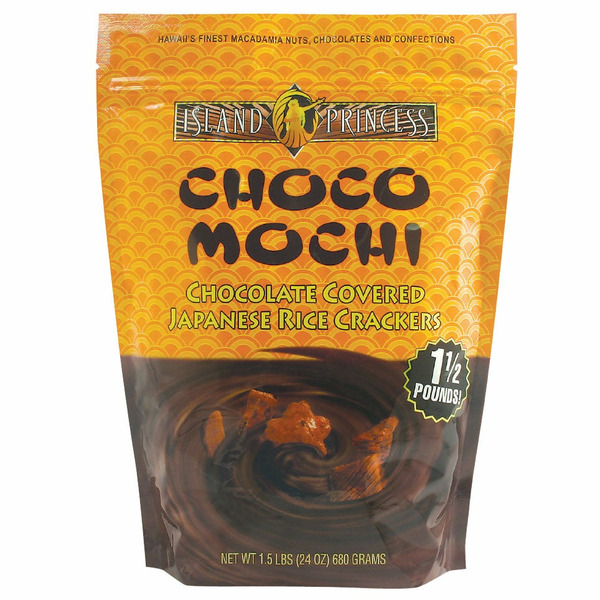 Island Princess Choco Mochi Chocolate Covered Japanese Rice Crackers, 1, 1.5 lbs-count
