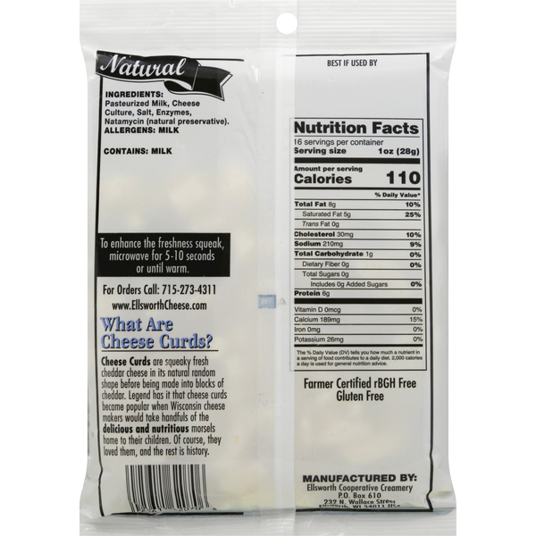 Ellsworth Cheese Curds, Cheddar