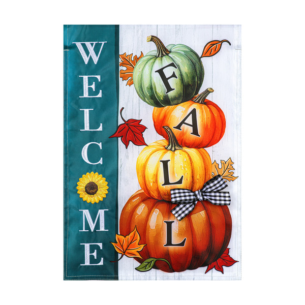 Style Selections Stacked Pumpkin Garden Flag