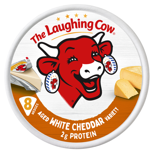 The Laughing Cow Creamy White Cheddar Variety Spreadable Cheese Wedges, 5.4 oz Box (8 Count)