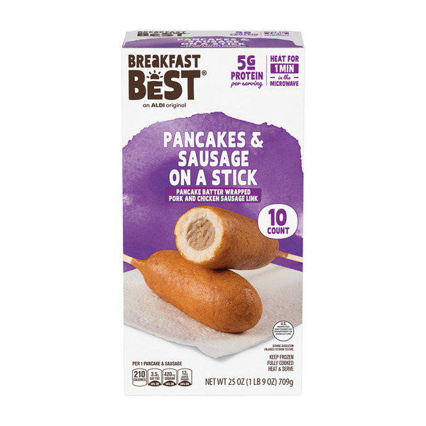 Breakfast Best Pancake and Chicken Sausage on a Stick