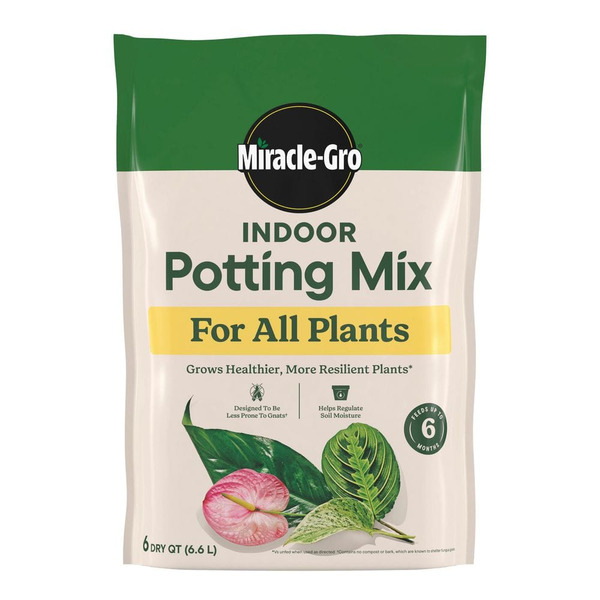 Miracle-gro Indoor Potting Mix For All Plants 6 Qt. Soil For Indoor Container Plants, Use With Houseplants And More