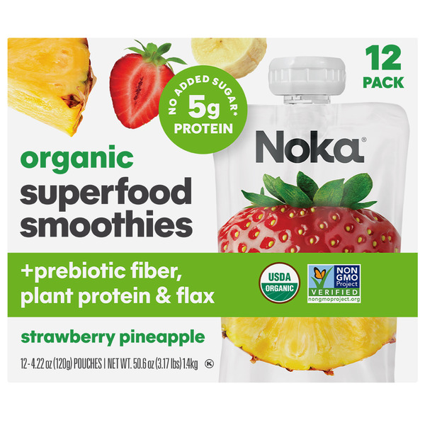 Costco Noka Organic Superfood Strawberry Pineapple Smoothies, 4.22