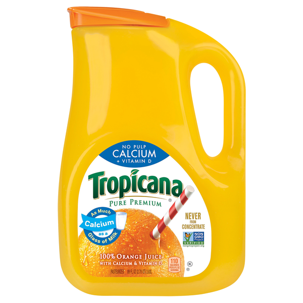 Tropicana No Pulp with Calcium & Vitamin D 100% Orange Juice
