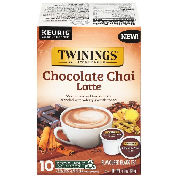 Twinings K-Cup Pods Chocolate Chai Latte Black Tea Same-Day