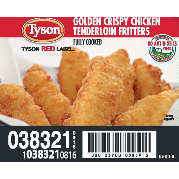Frozen Tyson - NAE Fully Cooked, Golden Crispy Tenderloins, 79 Pieces- 10 lbs