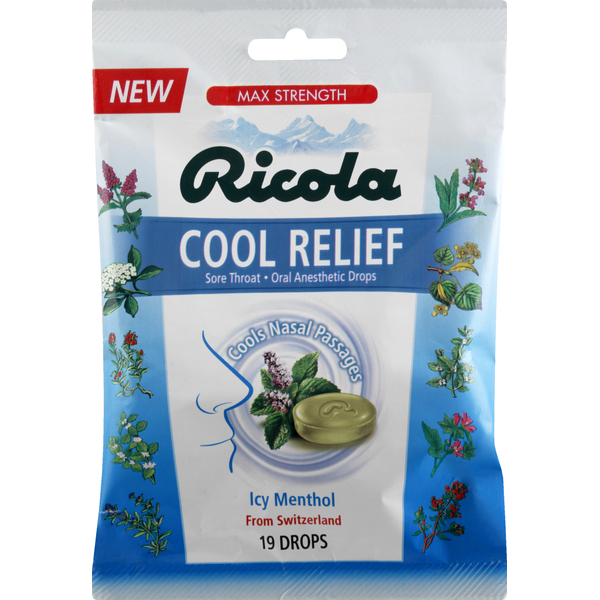 Ricola Cool Relief Drops, Max Strength, Icy Menthol Same-Day