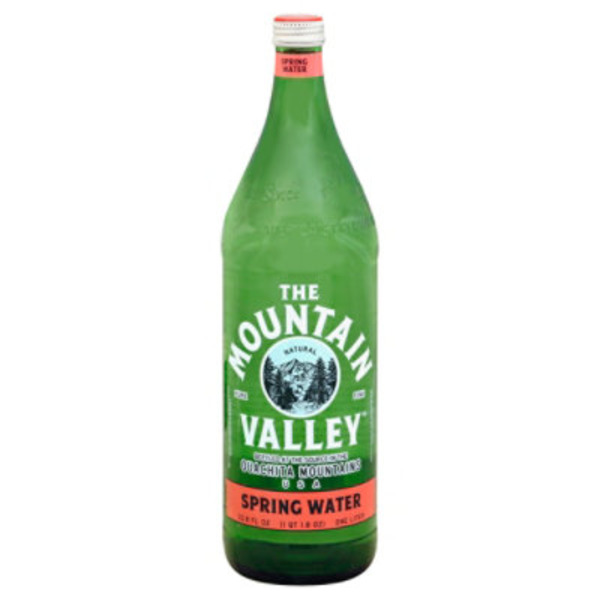 MOUNTAIN VALLEY Still Spring Water Glass Bottle, 1 Liter, Single