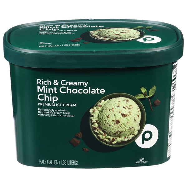 Publix Ice Cream, Classic, Mint Chocolate Chip Same-Day Delivery